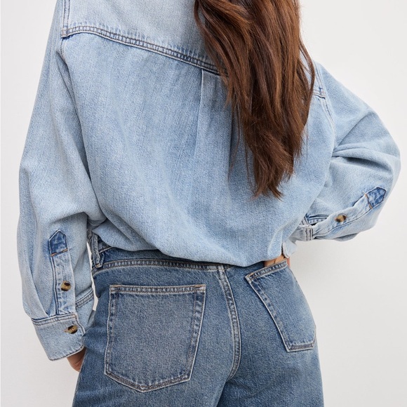 NWT | Good American Denim Shirt Jumpsuit | SZ 3/L - Picture 3 of 6